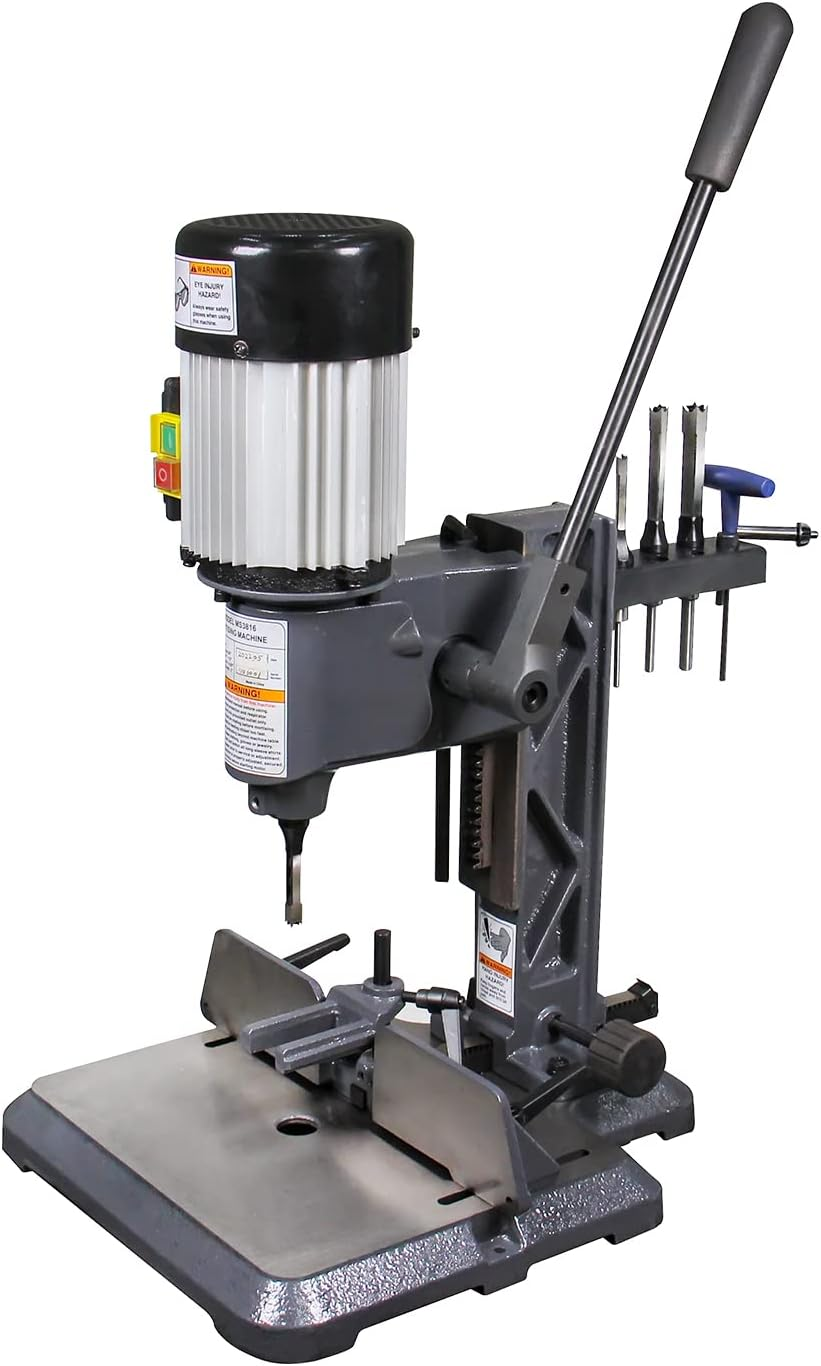 Kang Industrial MS-3816 Bench Top Mortise Machine, with 4 Sizes Chisel Bit Sets, round Holes and Square Hole Mortising image number 4