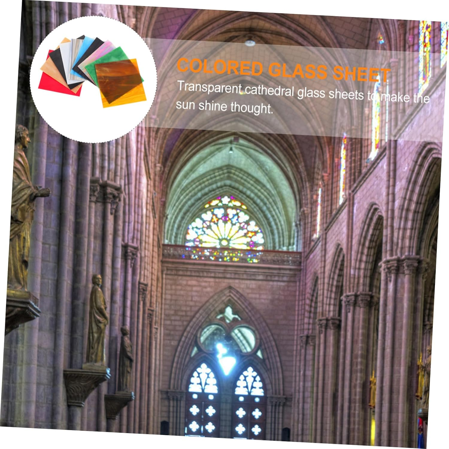 Tofficu 10Pcs Sheets Mica Slice Cathedral Stained Glass Stained Glass Panels Lamp Glass Mural Water Ripple Translucent Tiles Glass Glass Decorate Glass Plate image number 4