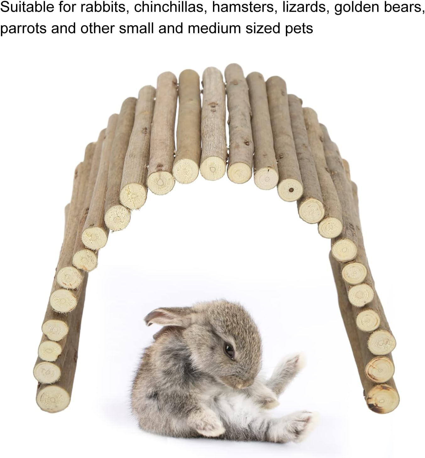 Wood Hamster Bridge, Wooden Hamster Bridge Safety for Small Rabbits 15 * 30CM image number 3