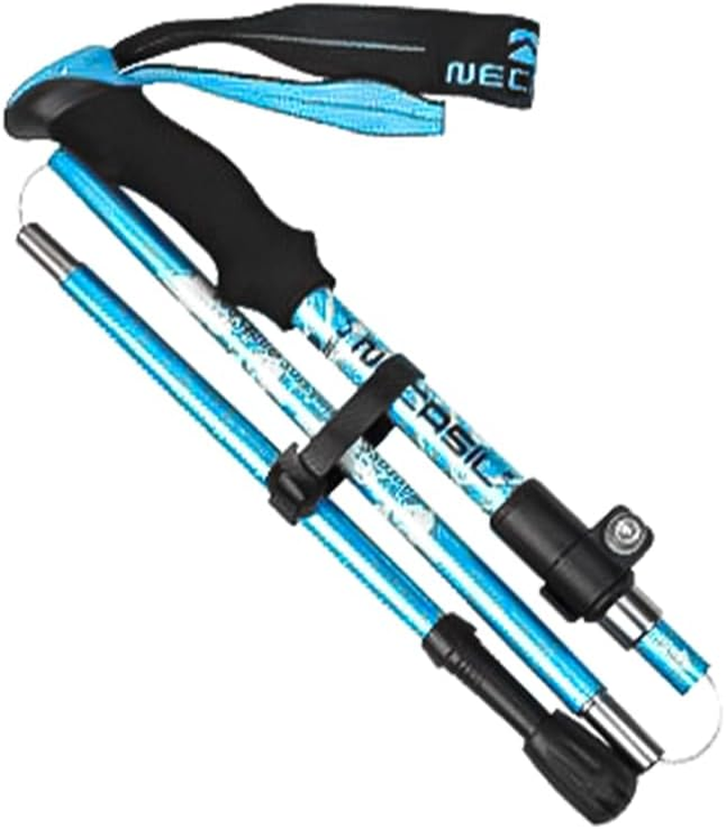 NUZAMAS Folding Cane Portable Walking Stick Climbing Stick Walking Aid Aluminum 110-125Cm Adjustment Blue Five-Section Telescopic Cane for Outdoor Travel Climbing image number 3