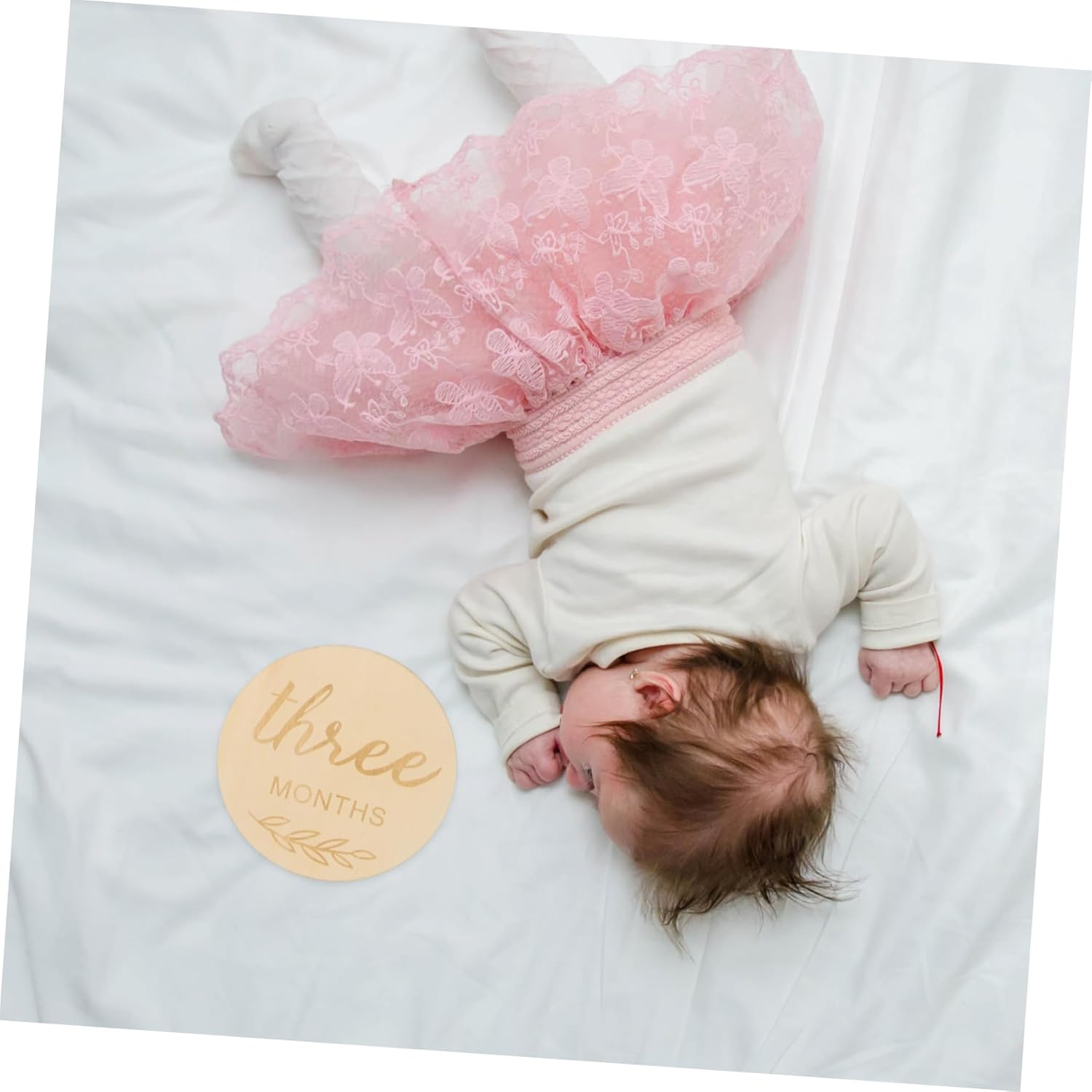 ULDIGI 12Pcs Wooden Milestone Cards Monthly Milestone Discs for Newborn Photo Props Natural Double Sided Design Parents for First Year image number 6