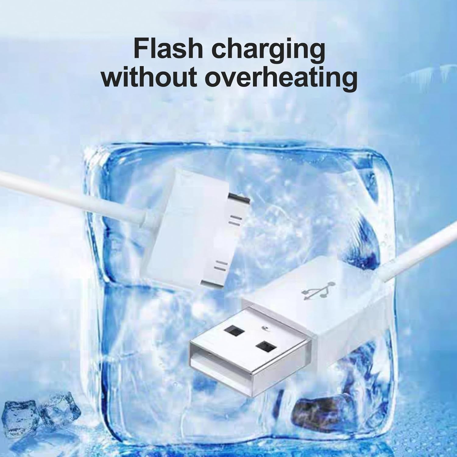 2Pcs Charger Cable, Fast Charging Charger, Cable Charging/Data Transfer, Applicable to 4/4S, 3G/3Gs, Ipad 3/2/1, Ipod Classic/Touch/Nano (White 1.5M Wire Length *2)