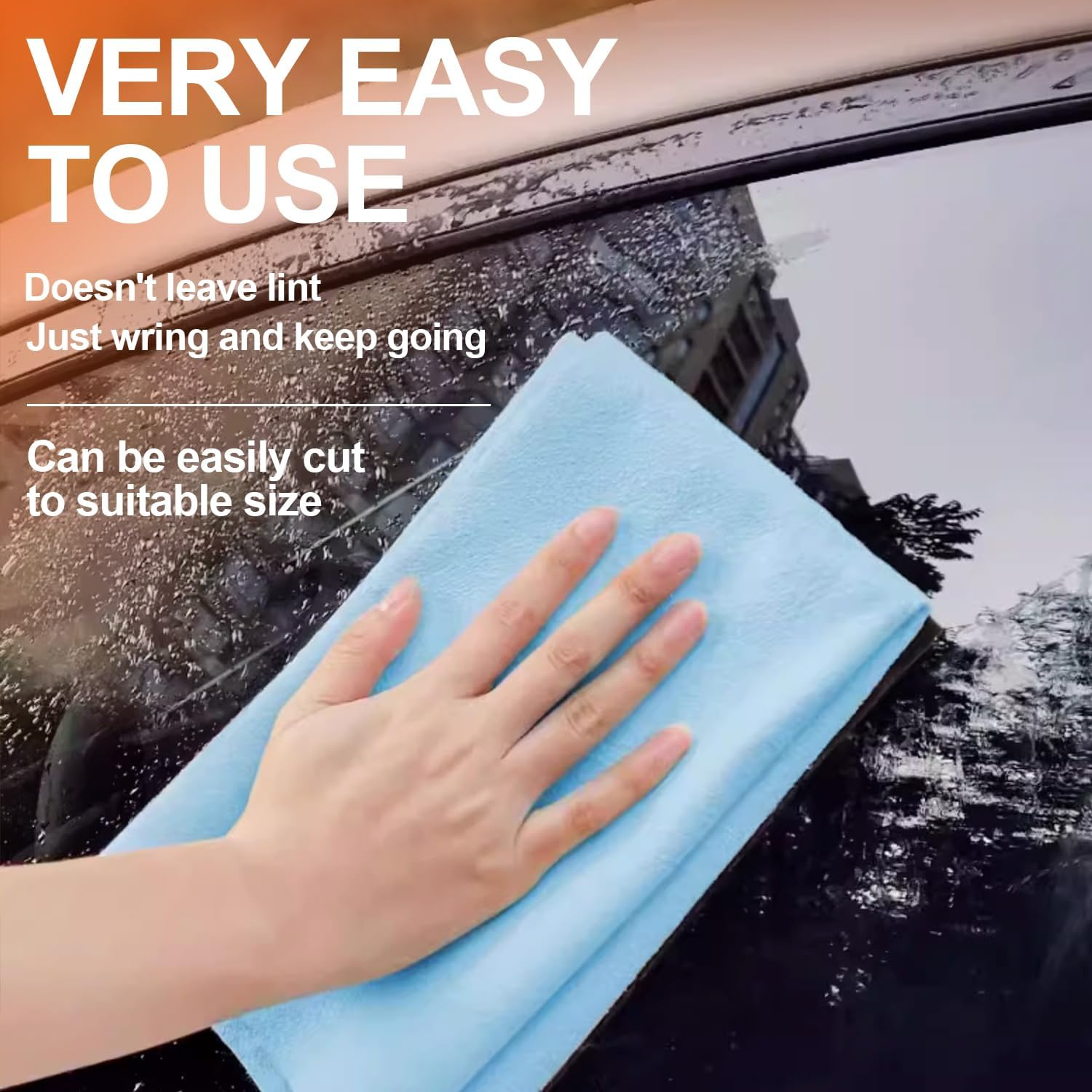 Car Drying Towel,Premium Chamois Drying Cloth Shammy Towel for Car,2Pk (25&rdquo;X17&rdquo;) Super Absorbent Reusable Chamois Towels by H HOME-MART (Blue+Purple)