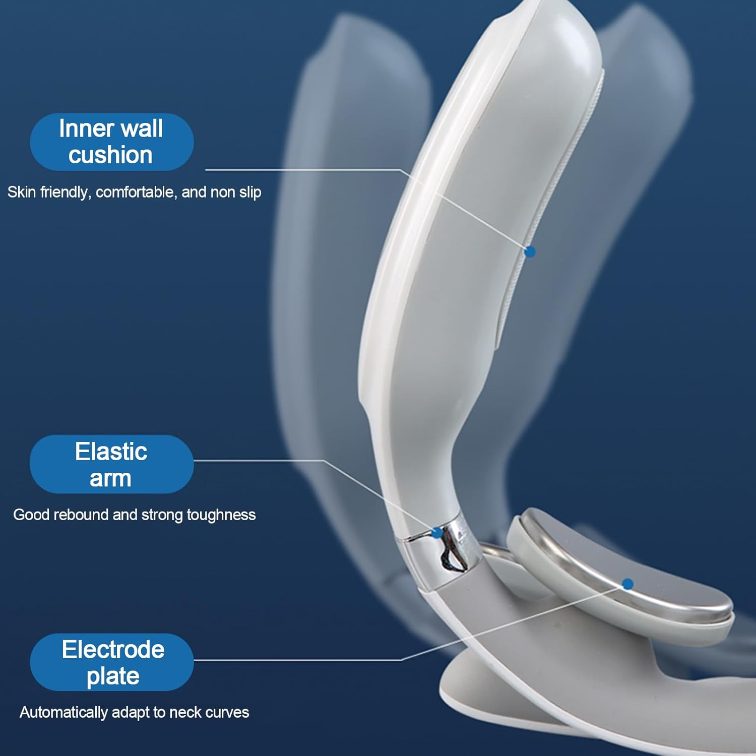 Cervical Spine Massager, 4 Heads Stress Relief Low Frequency Pulse Intelligent Neck Massager with Heating, 5 Modes 15 Levels Neck Care Massaging Device for Relax (Upgrade Version) image number 6