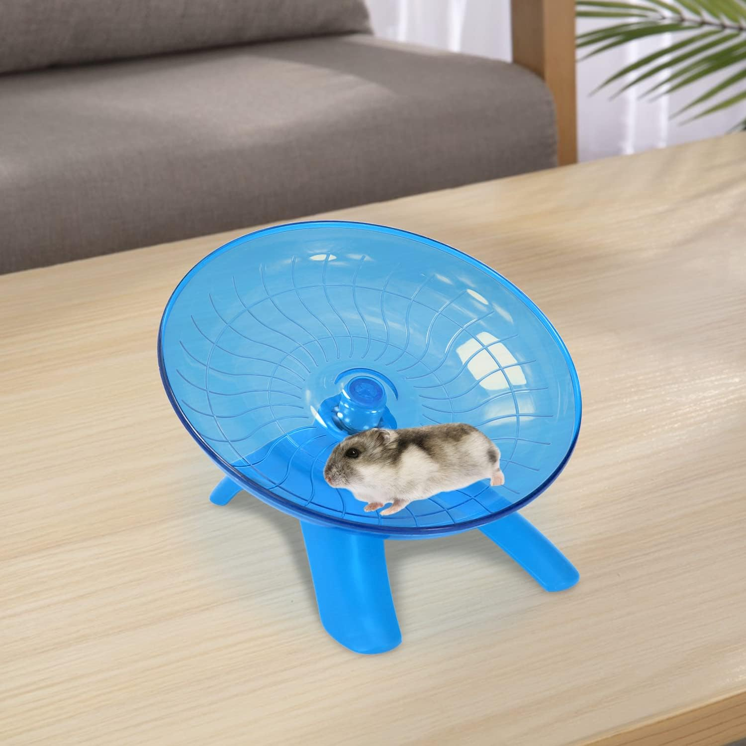 Hamster Wheel Hamster Flying Saucer Silent Exercise Wheel Running Wheel for Dwarf Hamsters Gerbil Mice Small Animals (Blue) - White image number 5