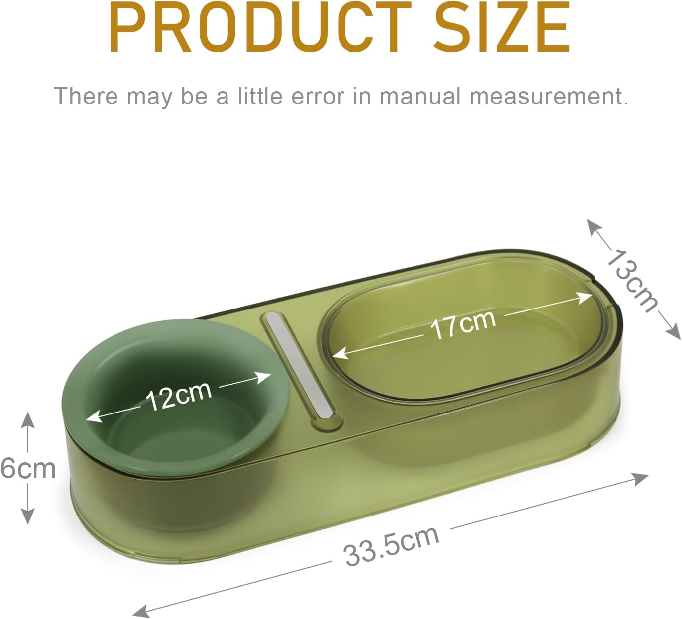 SONGWAY Ceramic Cat Food Bowl - Double Cat Bowls for Wet Food and Water, Cat Feeding Bowls, Multi-Purpose Pet Bowls for Indoor Cats Kittens Puppies, Green image number 2