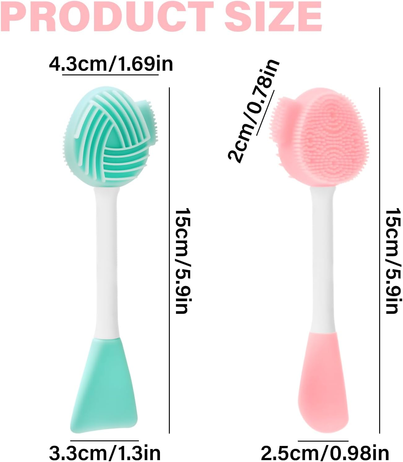 NILLOS Silicone Face Scrubber Brush, 4 PCS Pore Brush for Face for Pore Cleansing, Gentle Exfoliating, Removing Blackhead(Red, Green, Pink, Purple) image number 4