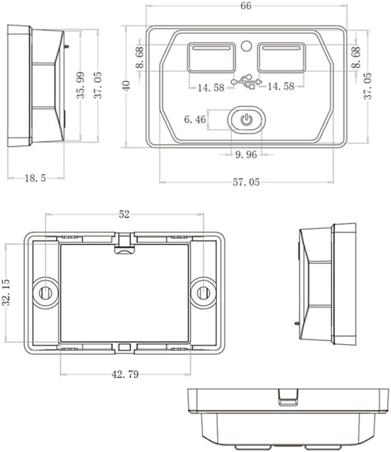 3.1A Car Socket Power Dual USB Charger for 12V-24V Socket Car Installation Motorhome Caravan