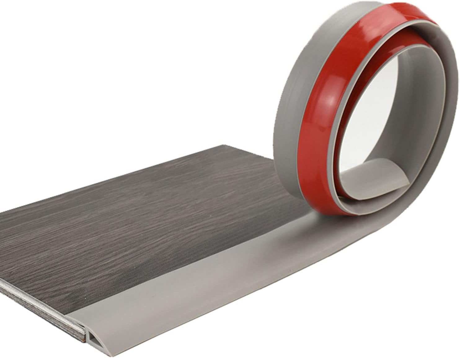 PVC Floor Transition Strip, 5M(16.4') Carpet & Floor Edging Trim, Peel and Stick Molding Trim for Threshold Transitions with a Height Less than 10 Mm, Carpet to Tile Transition Strip-Gray image number 2