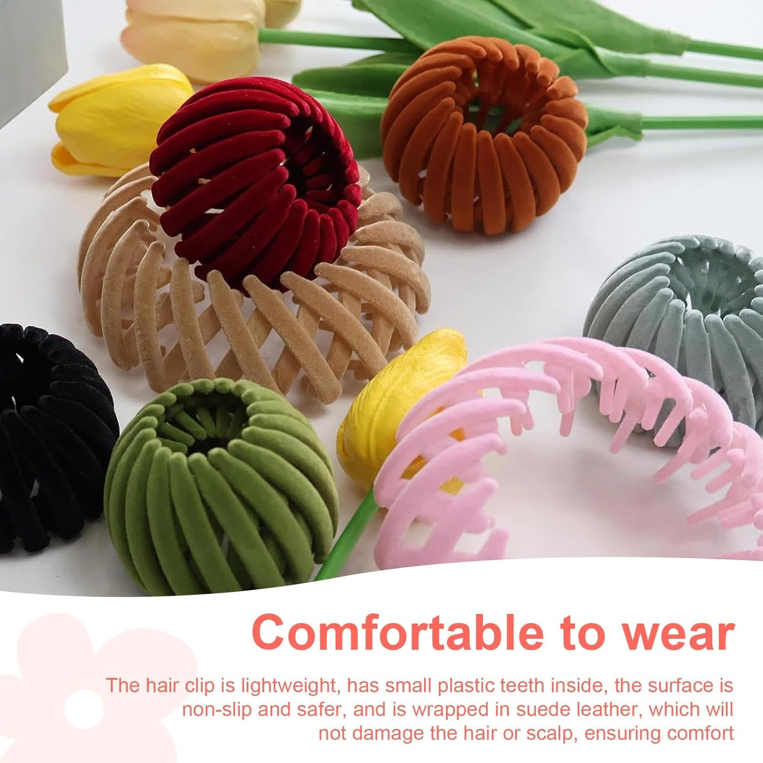 DEANKEJI Bird Nest Hair Clips, Pack of 7 Bird Nest Hair Clips, Mixed Colour, Hair Clips, Women'S Adjustable Size Updo Hairstyles, Aid for High Ponytail, Curly Hair, Long Hair image number 3