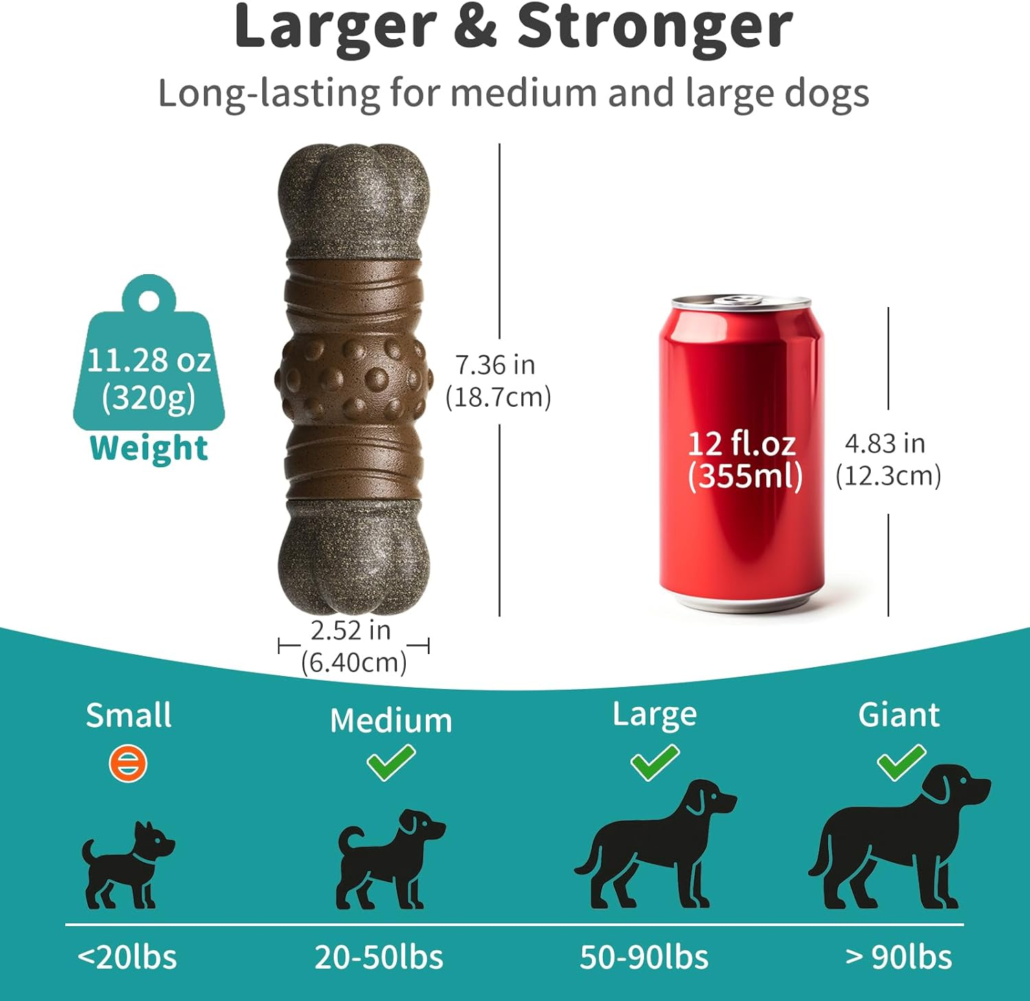 Joybruko Dog Toys for Aggressive Chewers, Indestructible Squeaky Chew Toy to Keep Them Busy, Tough Nylon & Rubber Pitbull Bones for Training and Teeth Cleaning, Reduce Boredom for Medium Large Breed image number 4