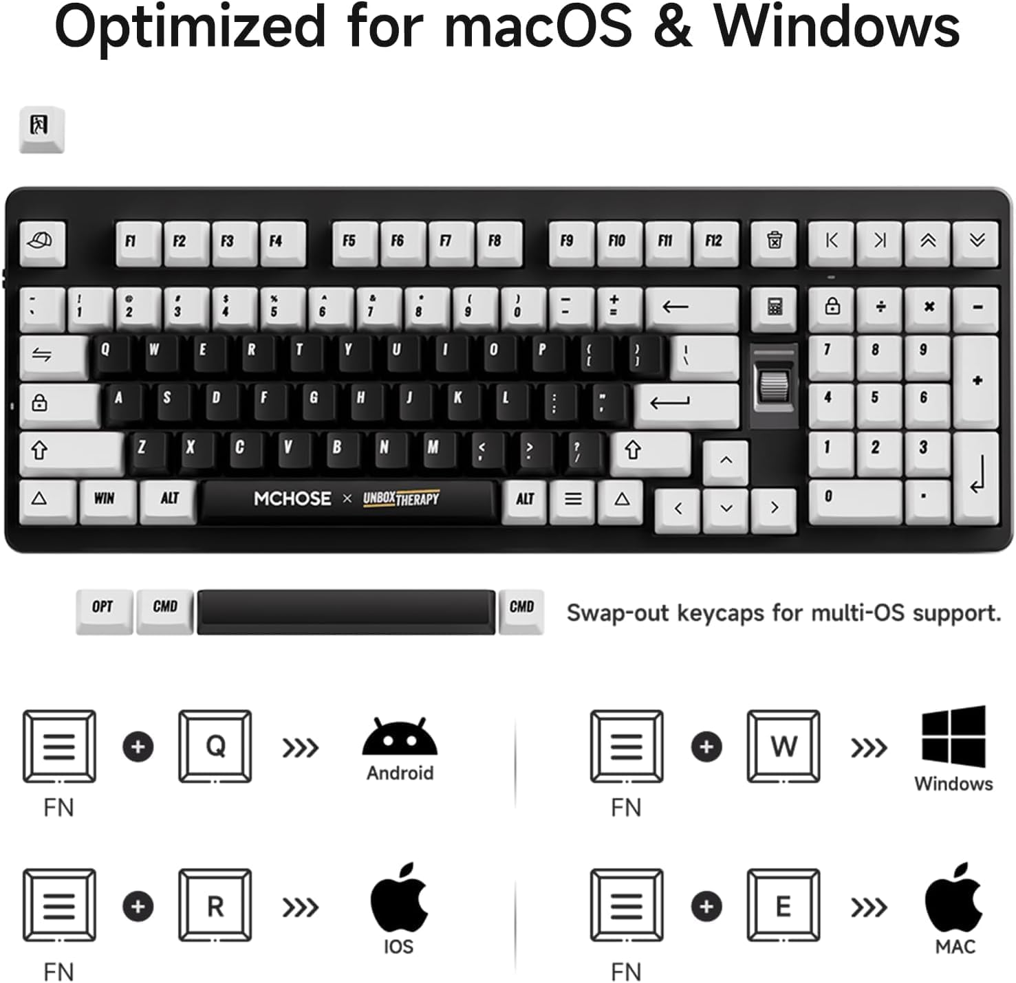 MCHOSE UT98 Wireless Mechanical Keyboard Compact Silent Gaming Keyboard with Knob Tri-Mode Connection Hot Swappable Custom Creamy Keyboard Gasket Structure Pre-Lubed Linear Switches RGB - Classic - Retro Therapy image number 7