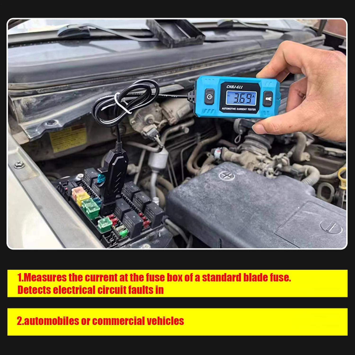 Car Circuit Tester | High Precision Portable Current Checker,Automotive Fault Probe Tester,For Professional Repair Personnel Vehicles Outdoor Fog Lights Horn Engine Radio image number 2