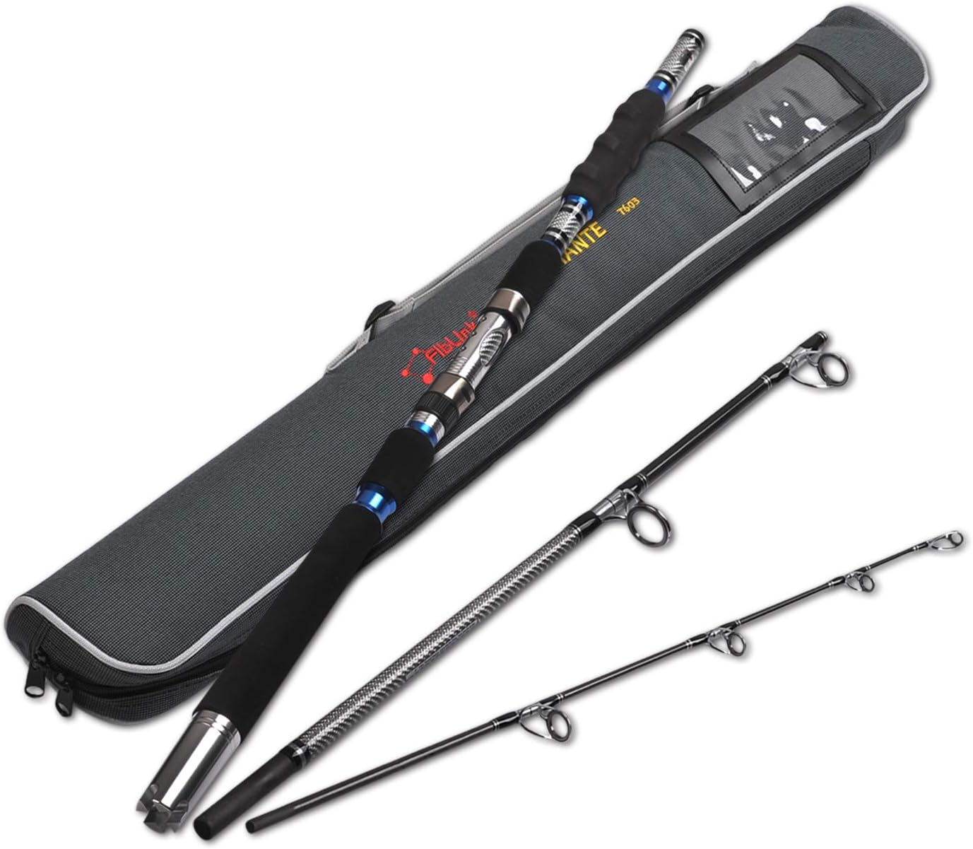 Fiblink 3-Piece Heavy Spinning Fishing Rods Portable Graphite Spin Rod (30-50-Pound Test)