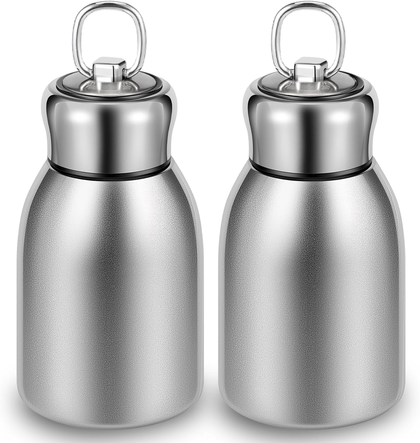 2 Pcs Mini Water Bottle, Mini Insulated Stainless Steel Bottle, 10Oz Insulated Water Bottle, Reusable Leak Proof Stainless Steel Thermos, Leakproof Travel Mug Portable for Home School Office Camping image number 2