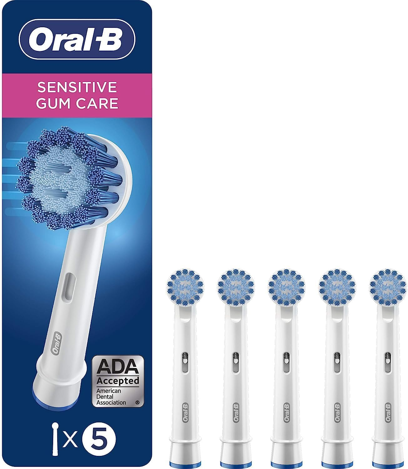 Oral-B Sensitive Gum Care Replacement Brush Heads for an Oral-B Electric Toothbrush, Pack of 5 image number 4