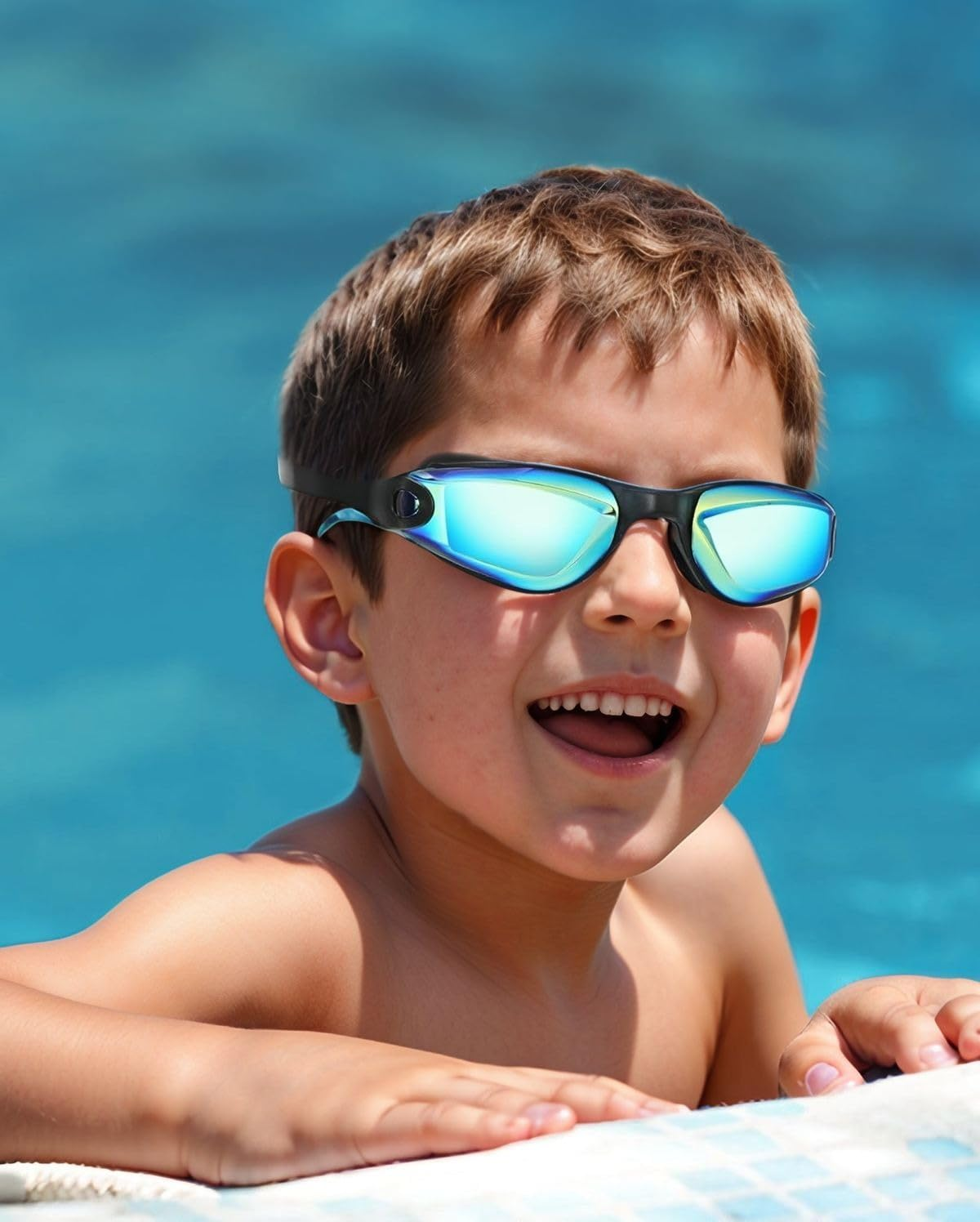 WACOOL Swim Goggles, Swimming Goggles No Leaking Full Protection Adult Men Women Youth (Kidsblackcolorpink) - Kids-Clearpinkblue image number 4