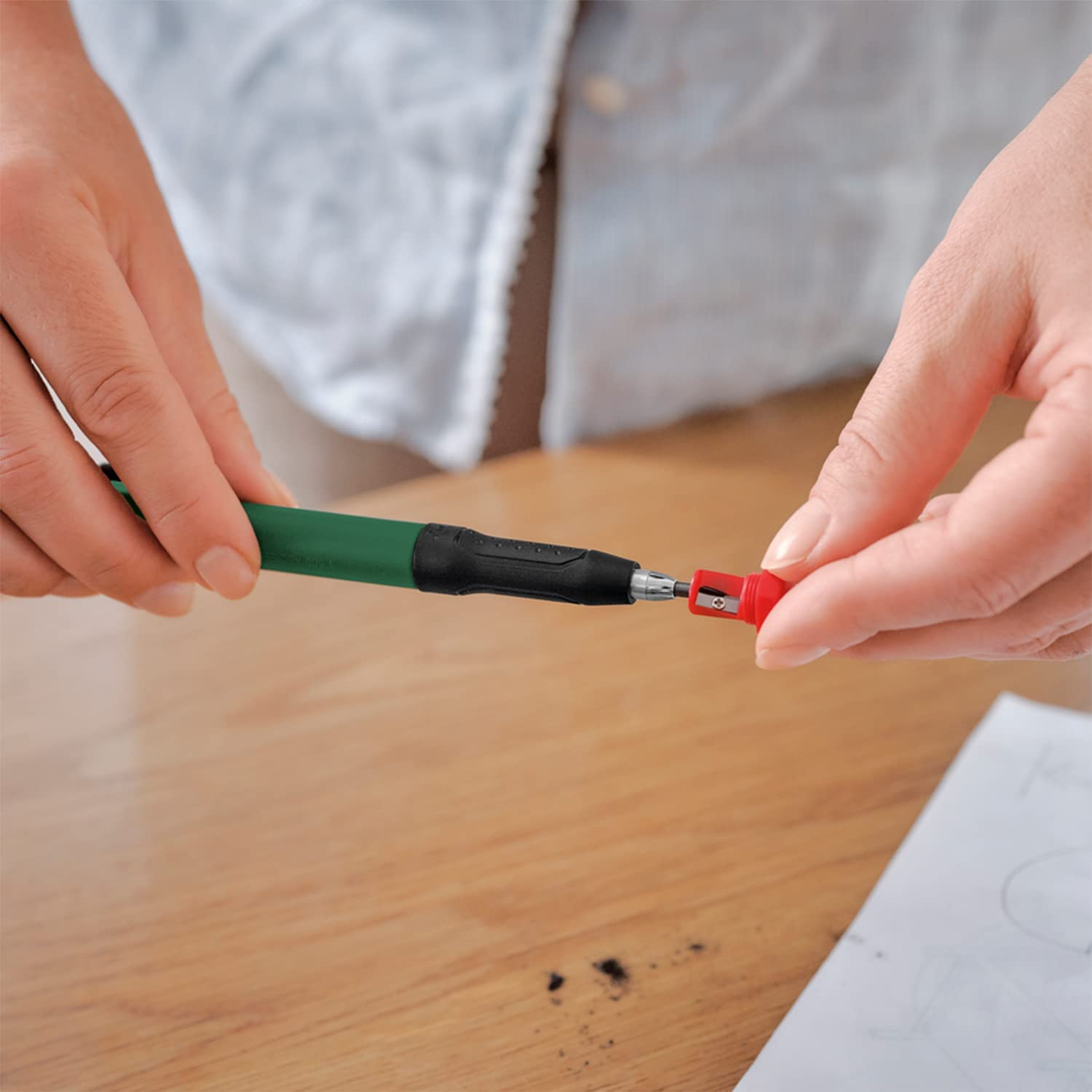 Bosch Home & Garden Deep Hole Marker Pencil (Clever, Deep-Hole Pencil for Marking Stone, Wood, Paper and Multiple Materials; Built-In Sharpener) image number 5