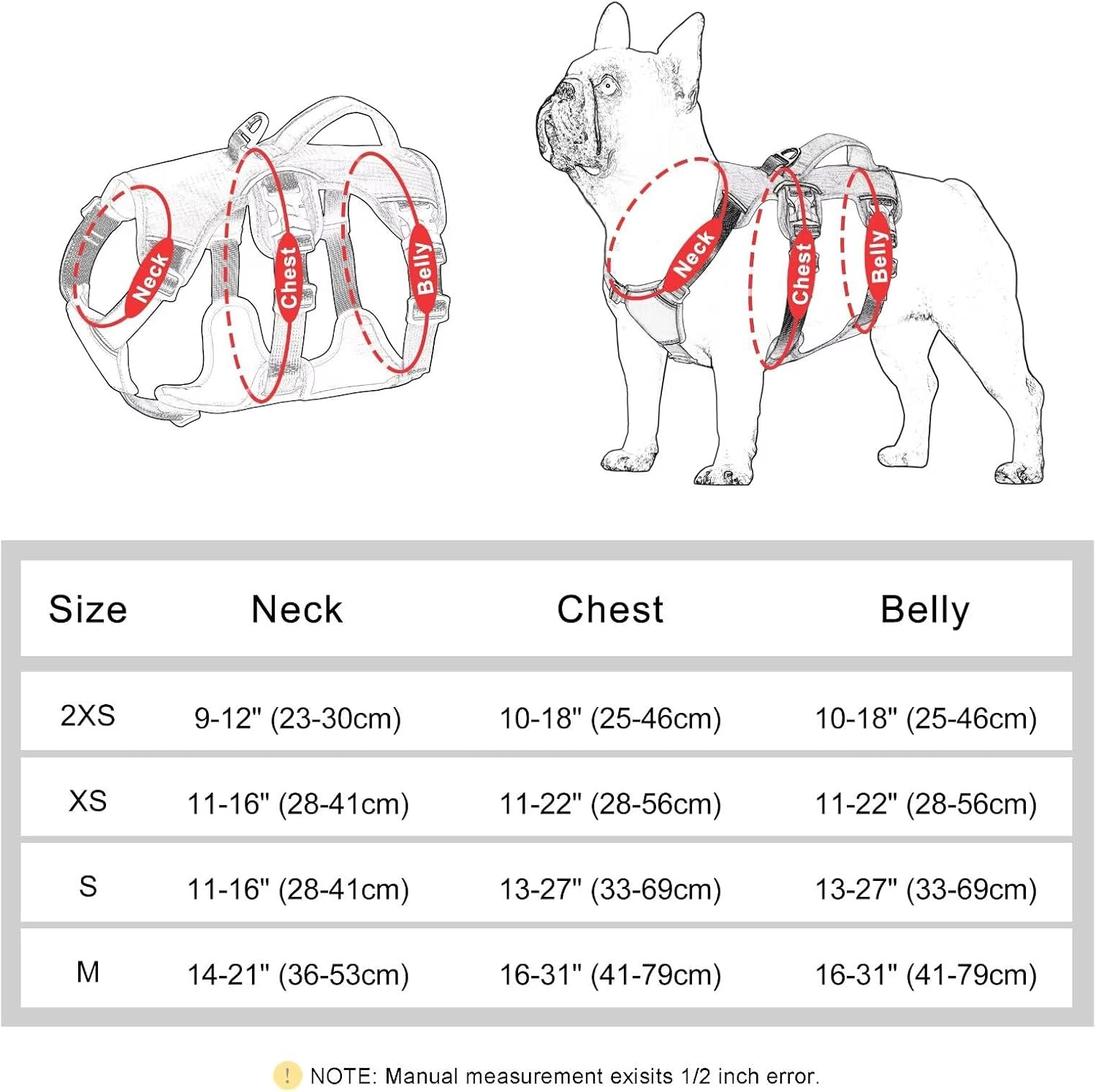 Beirui Escape Proof Dog Harness for Small Medium Large Dogs, Reflective Dog Harness No Pull with Padded Handle, Waterproof Dog Harness for Daily Walking Training (Red,Chest 11-22&rdquo;)