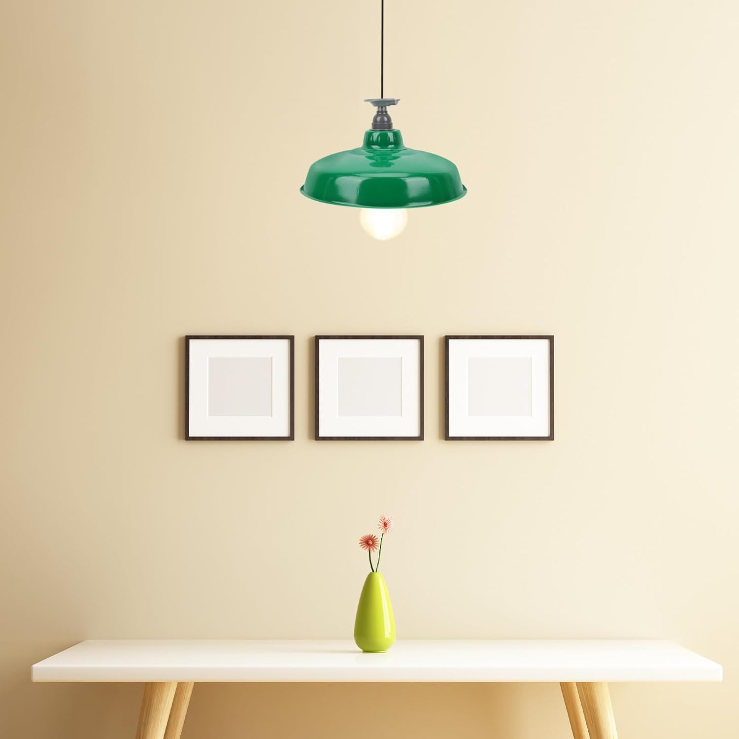 Jojofuny Vintage Enamel Iron Lampshade E27 Balcony Porch Hanging Lamp Cover Outdoor Warehouse Workshop Light Shade image number 4