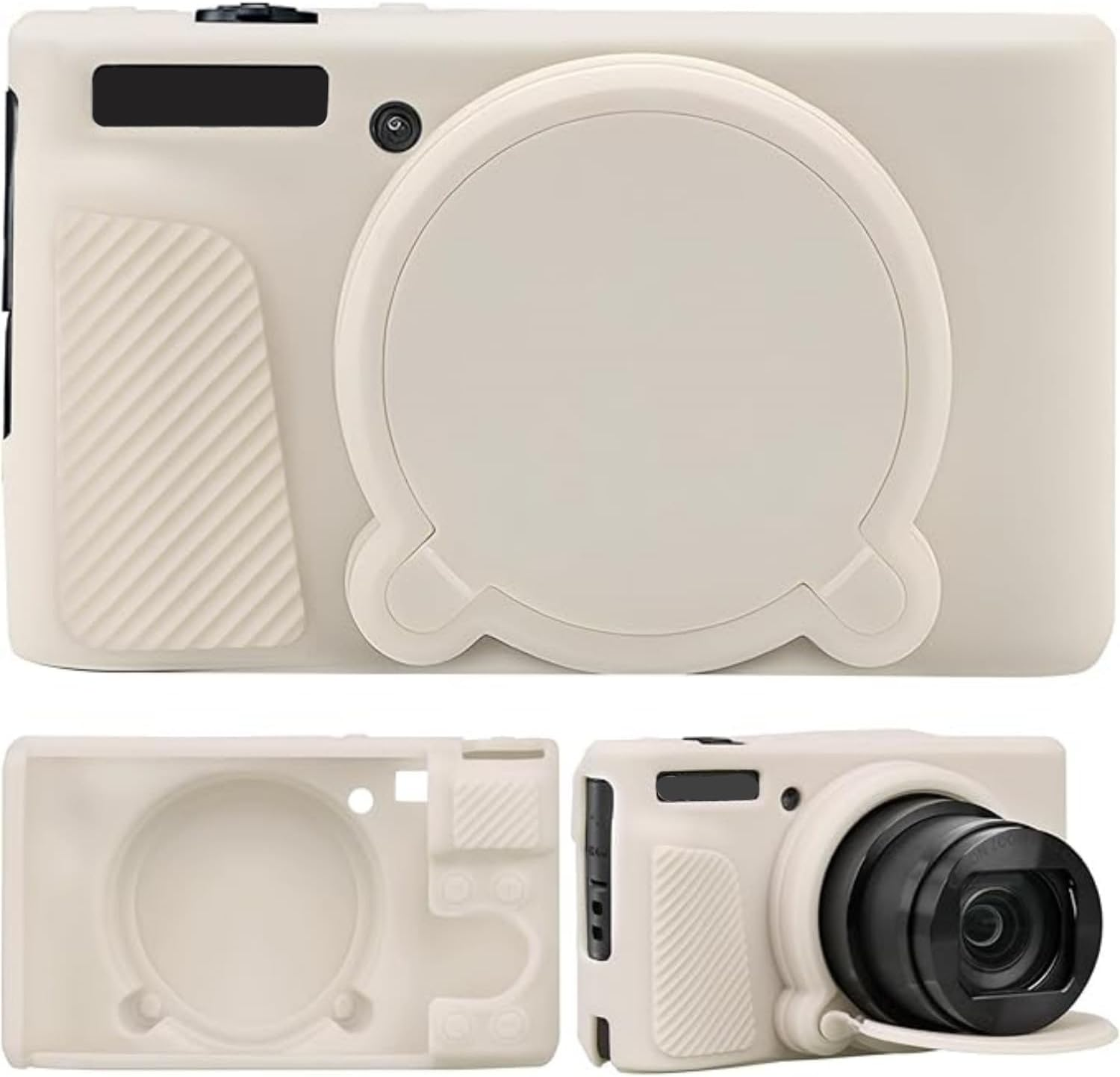 Camera Case for Canon SX730 SX740 Camera Case,Soft Silicone Protective Bag Removable Lens Cover,Anti-Scratch Slim Fit Lightweight Protective Case (Black)