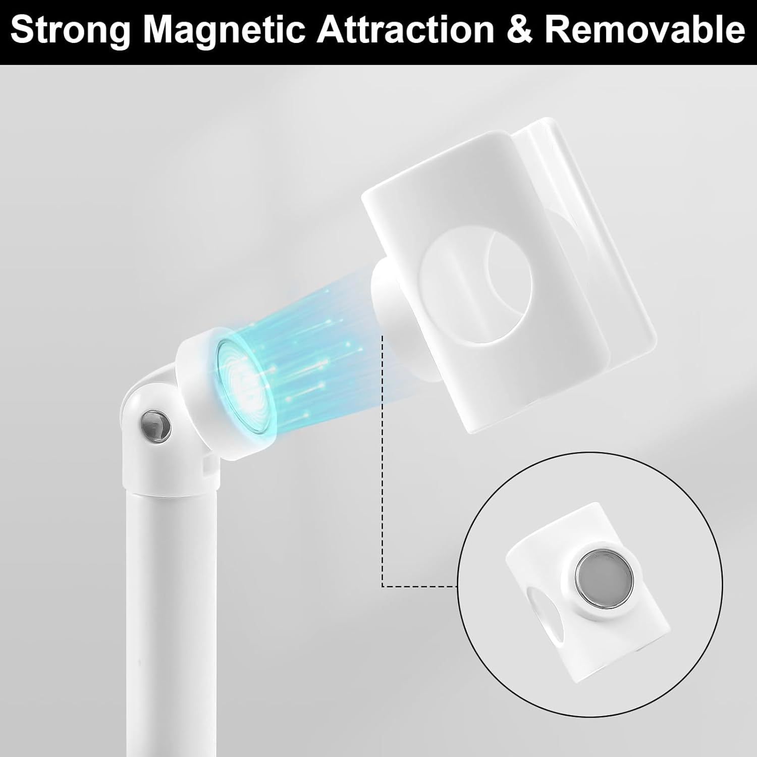 Diesisa Mini UV Light Stand for Gel Nails - 360 Degree Multi-Functional Handheld Holder, Patch Mini Gel Lamp Bracket for Nail Art - White image number 5