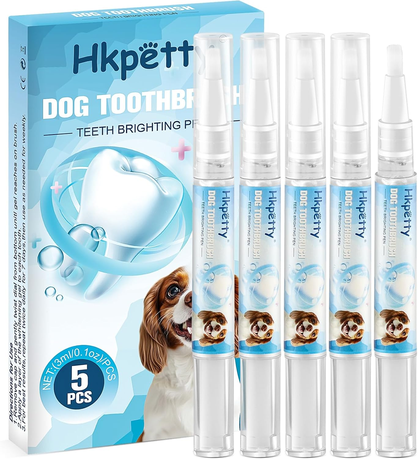 5PCS Pet Toothbrush Pen,Teeth Brightening Pen for Dog-Pet Dog/Cat Teeth Cleaning Pen for Dental Care,Dogs Cats Natural Plants Tartar Remover Tool image number 5