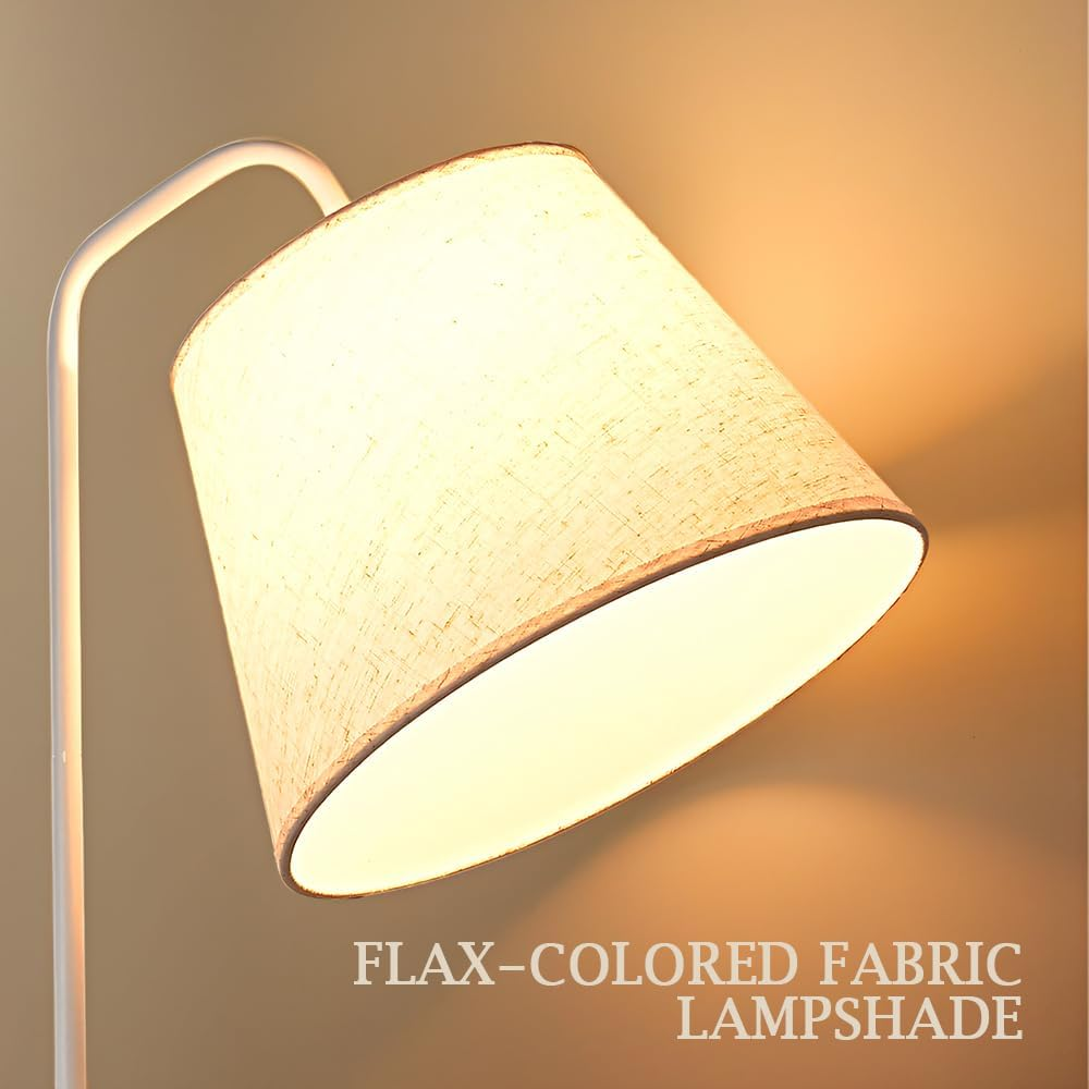 Krear Floor Lamp with Table, Tripod Wooden Lamp for Study Living Room, Foot Switch Standing Light Coffee Table Tall Lamp Natural image number 3