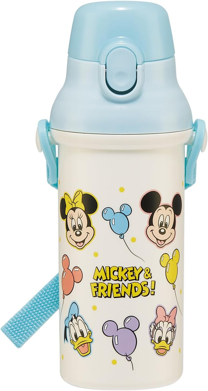 Skater PSB5SANAG Children'S Plastic Water Bottle, 16.9 Fl Oz (480 Ml), One-Push Closure, Antibacterial, Child-Friendly, Lightweight, Antibacterial Treatment, Made in Japan