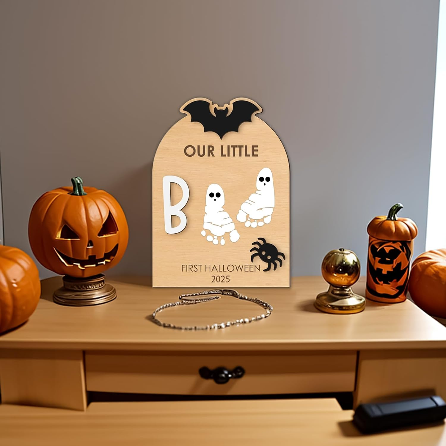 Baby Hand and Footprint Kit | Baby'S First Halloween Keepsake,Keepsake Ornament with Print Pad for Nursery Christmas Family Birth Mom Kids Parents Father image number 1