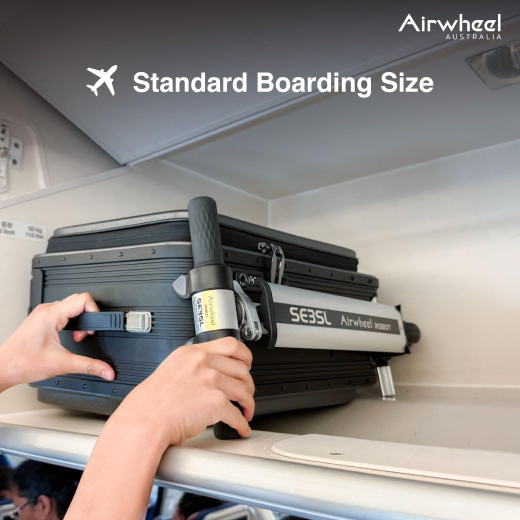 Airwheel SE3SL Electric Scooter Suitcase - Black | 20L Innovative Travel Luggage, Motorized Electric Luggage Scooter for Effortless Travel with Removable Battery (Official Dealer in Australia) - Silver image number 7