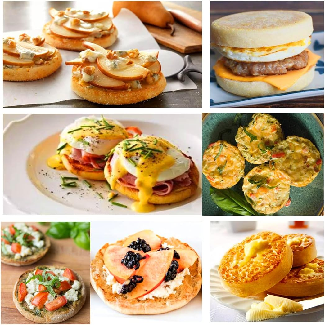 Ocmoiy Silicone Muffin Top Pans/Egg Molds for Baking Non-Stick 3" round Silicone Mold for Muffins, Eggs, Tarts, Corn Bread, 6 Cavities Whoopie Pie Pan Pack of 3 image number 5