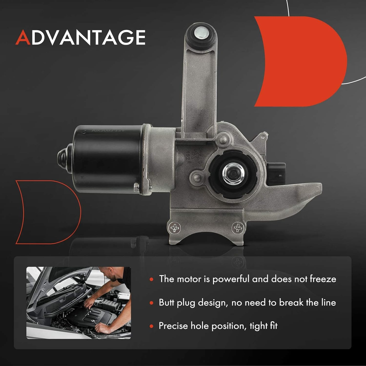 A-Premium Windshield Wiper Motor Front Compatible with Nissan Murano 2009-2014 image number 3