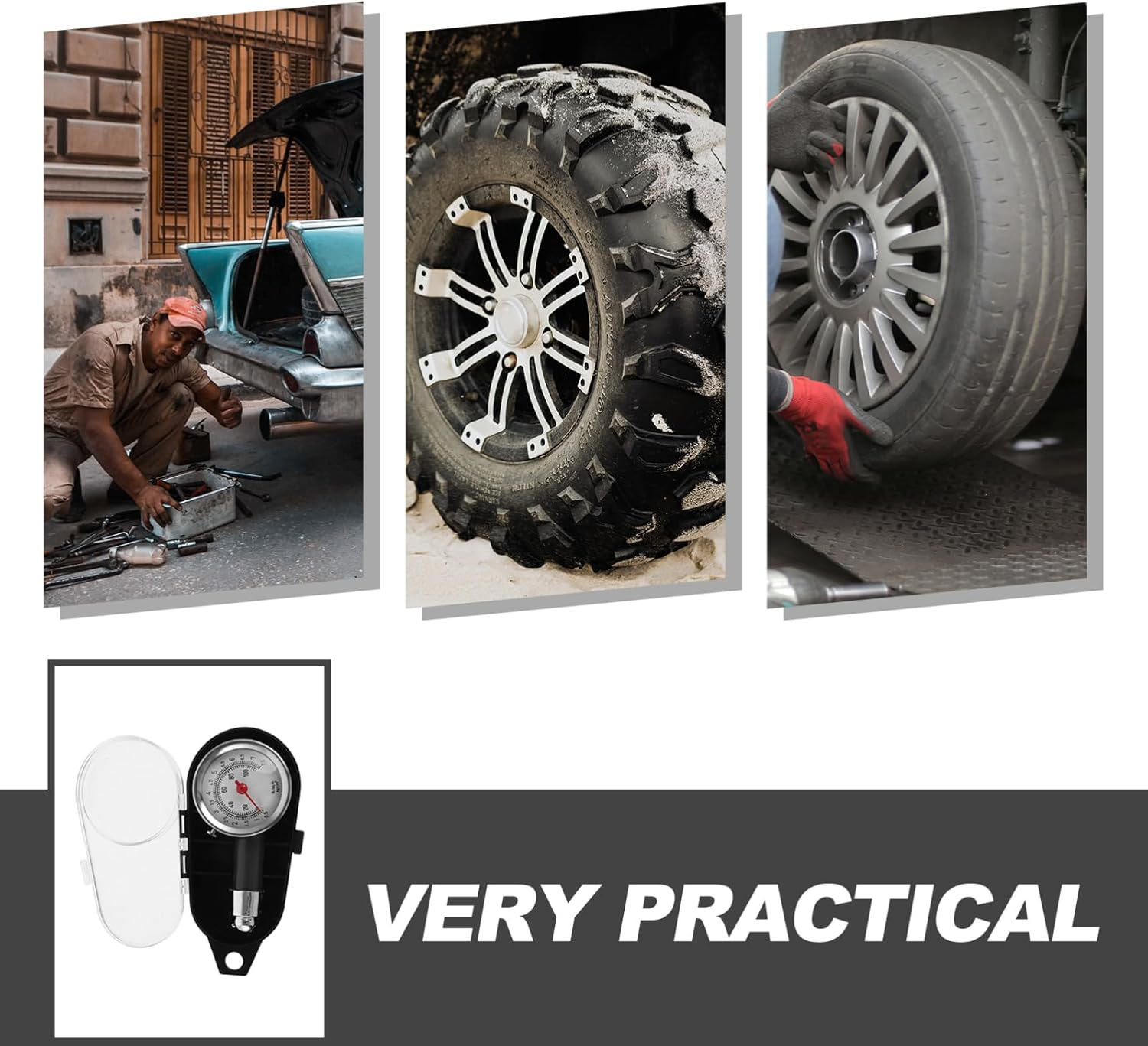 Car Tire Pressure Gauge Mini Dial Meter High Precision Metal Tyre Pressure Tester Portable for Automotive Wheel 0-100 Psi image number 1