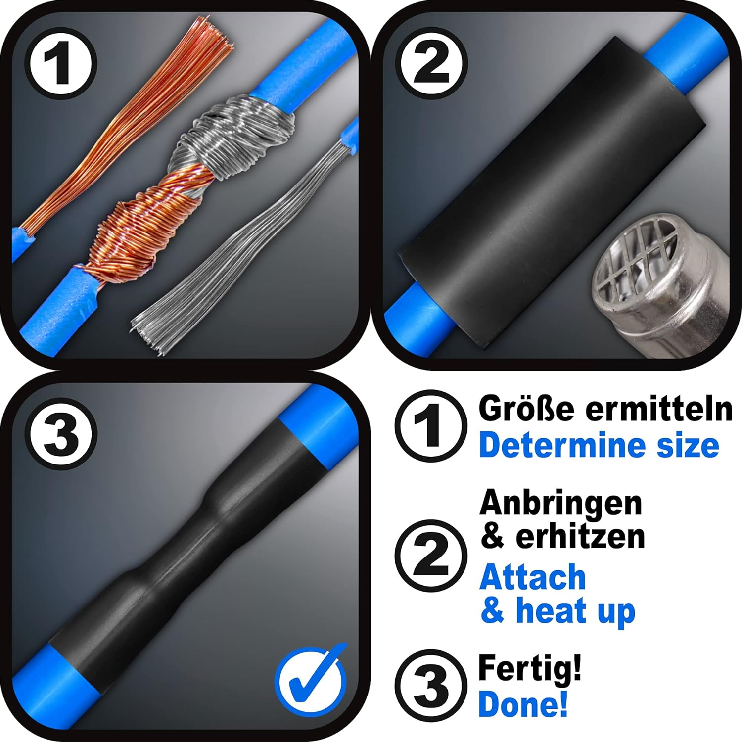 ISOLATECH Heat Shrink Tubing by the Metre Black with Adhesive &Oslash; 40Mm 2 Metres Shrink Ratio 3:1 Set Polyolefin for Insulating Cables Soldered Connections Unlabelled UV Resistant (&Oslash;40Mm 2Metres) image number 2