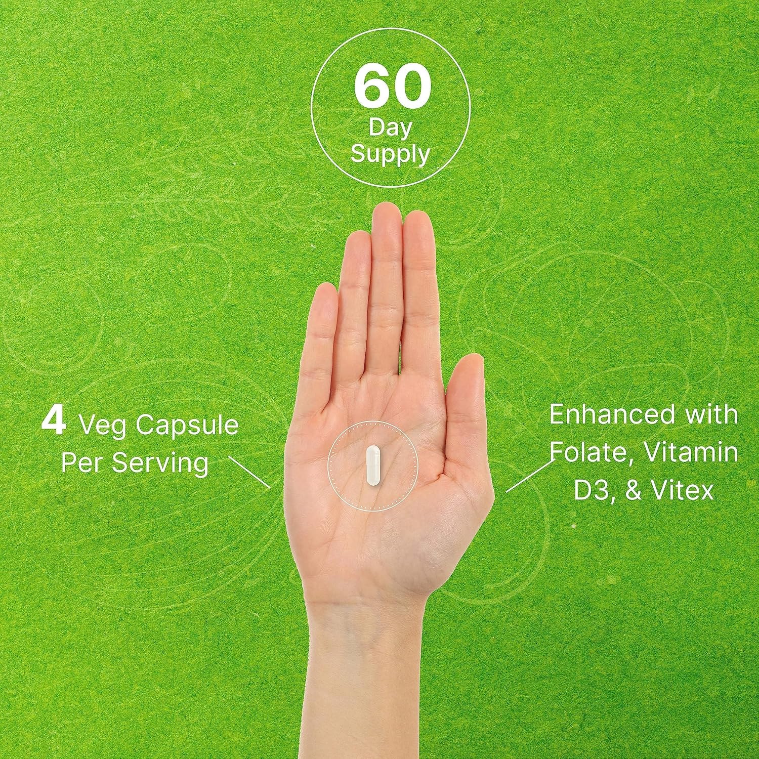 Myo-Inositol & D-Chiro Inositol Supplement (40:1) 2,050Mg per Serving, 240 Veggie Capsules &ndash; with Folate, Vitamin D3, & Vitex Complex &ndash; Women Health Supplements &ndash; Non-Gmo image number 3