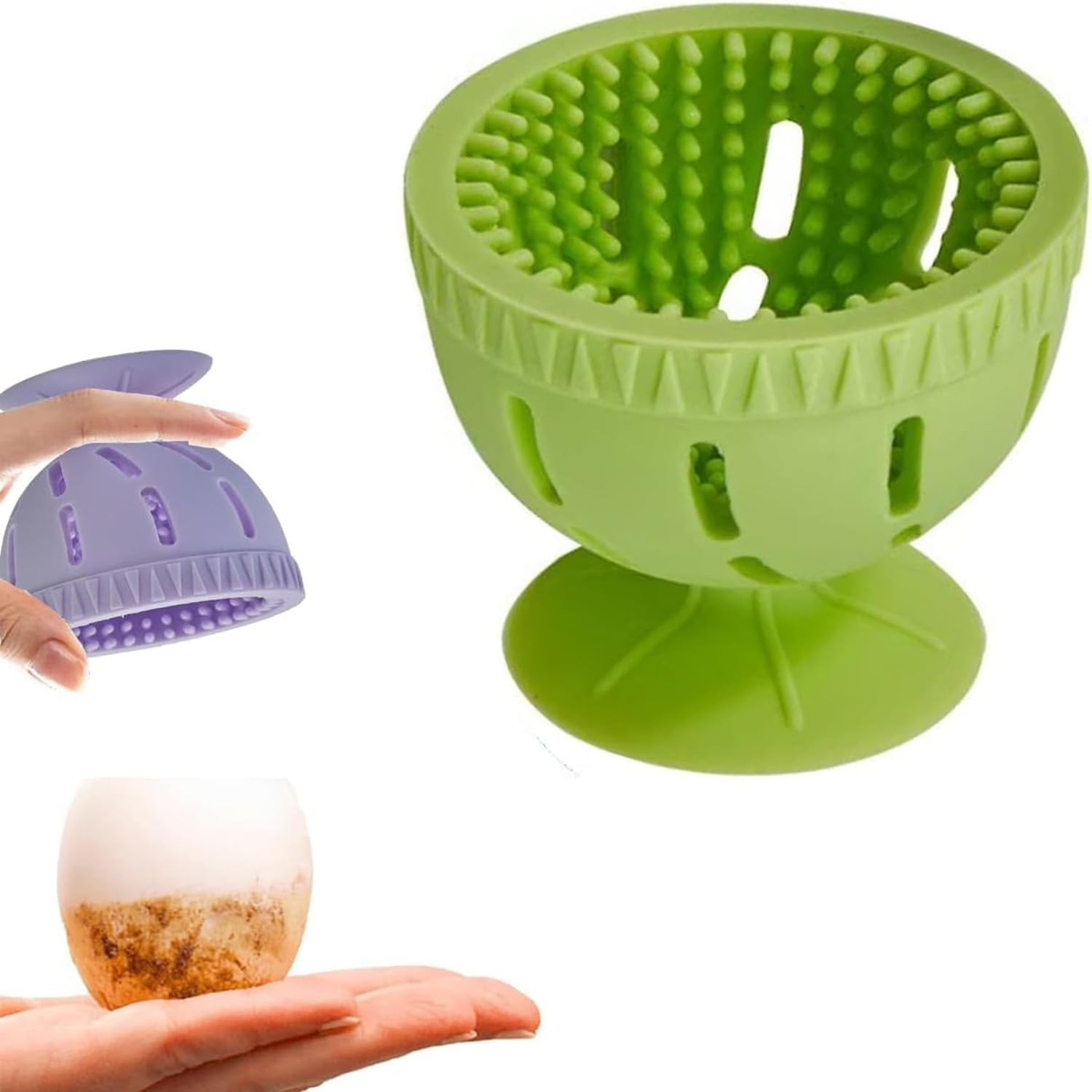 Silicone Egg Brush Cleaner with Suction Cup, Premium Fresh Egg Washer and Brush for Easy Cleaning of Farm-Fresh Eggs image number 2