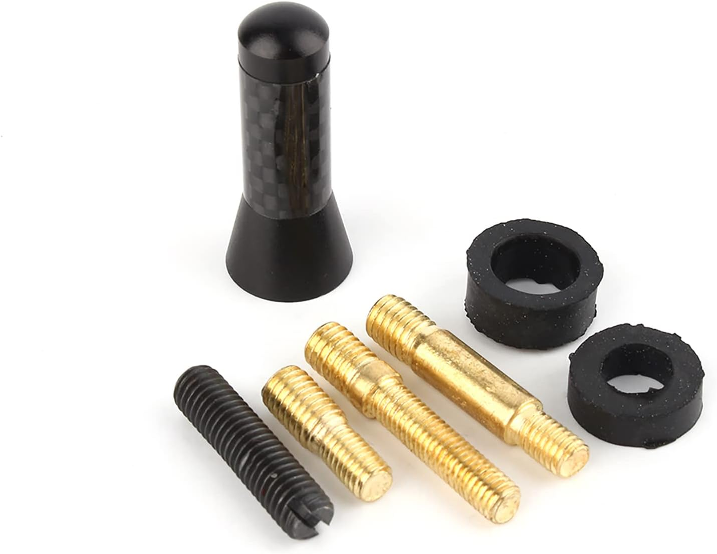 3.5Cm Black Carbon Fiber Car Short Antenna with Aluminum Screw for Universal Fitment image number 2