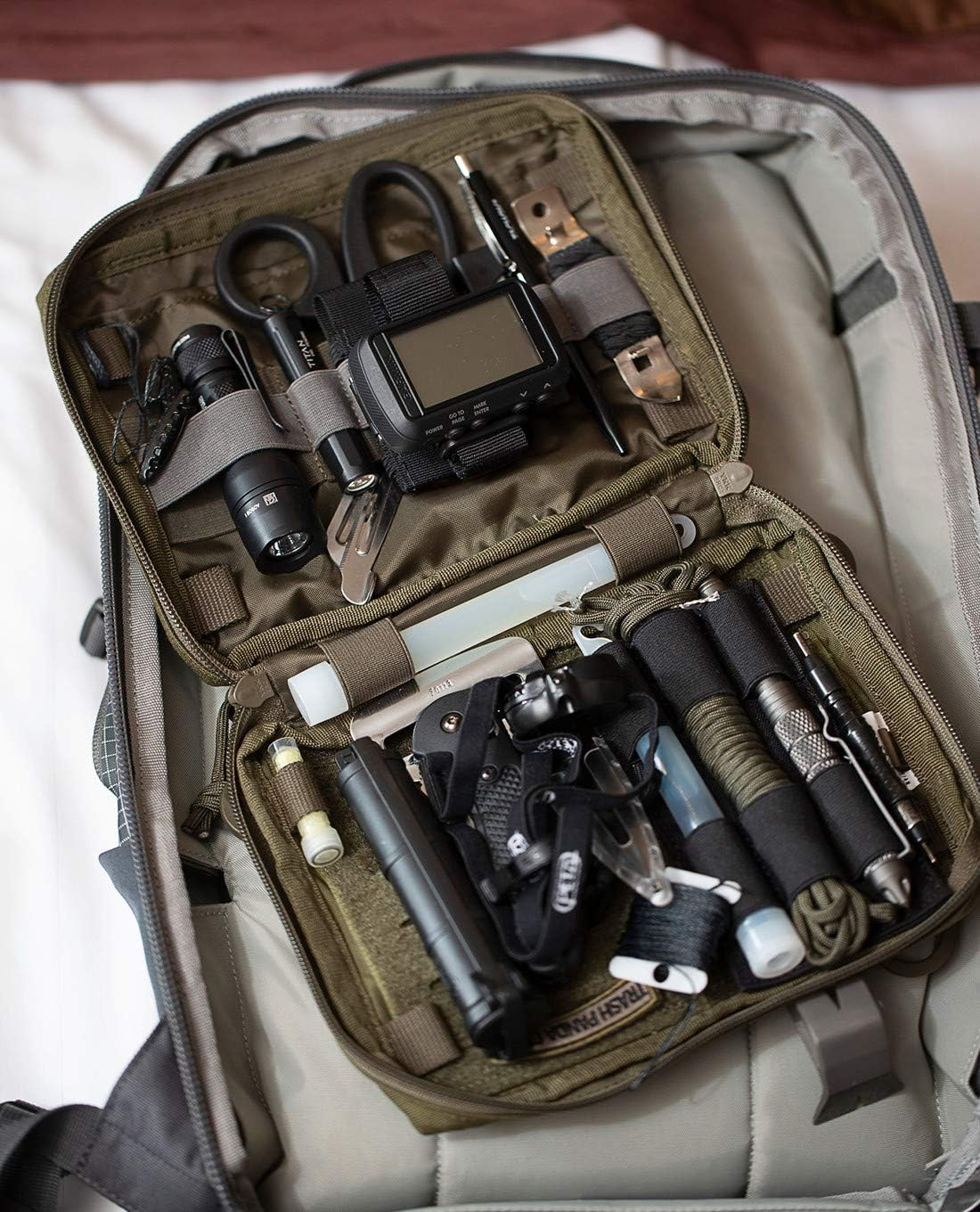 Tasmanian Tiger TT EDC Pouch Molle Compatible Backpack Organiser Additional Bag for Tools and Medic First Aid Set with Patch Surface 20.5 X 16.5 Cm - Olive image number 5