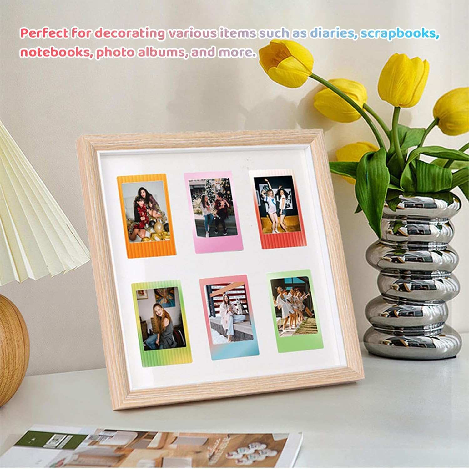 10PCS Colorful Instant Film Border Stickers for Instax Mini - Decorative Photo Frame Stickers for Mini 8/9/11/12/26/70/90, DIY Scrapbook, Diary & Photo Album (Style 1) image number 4