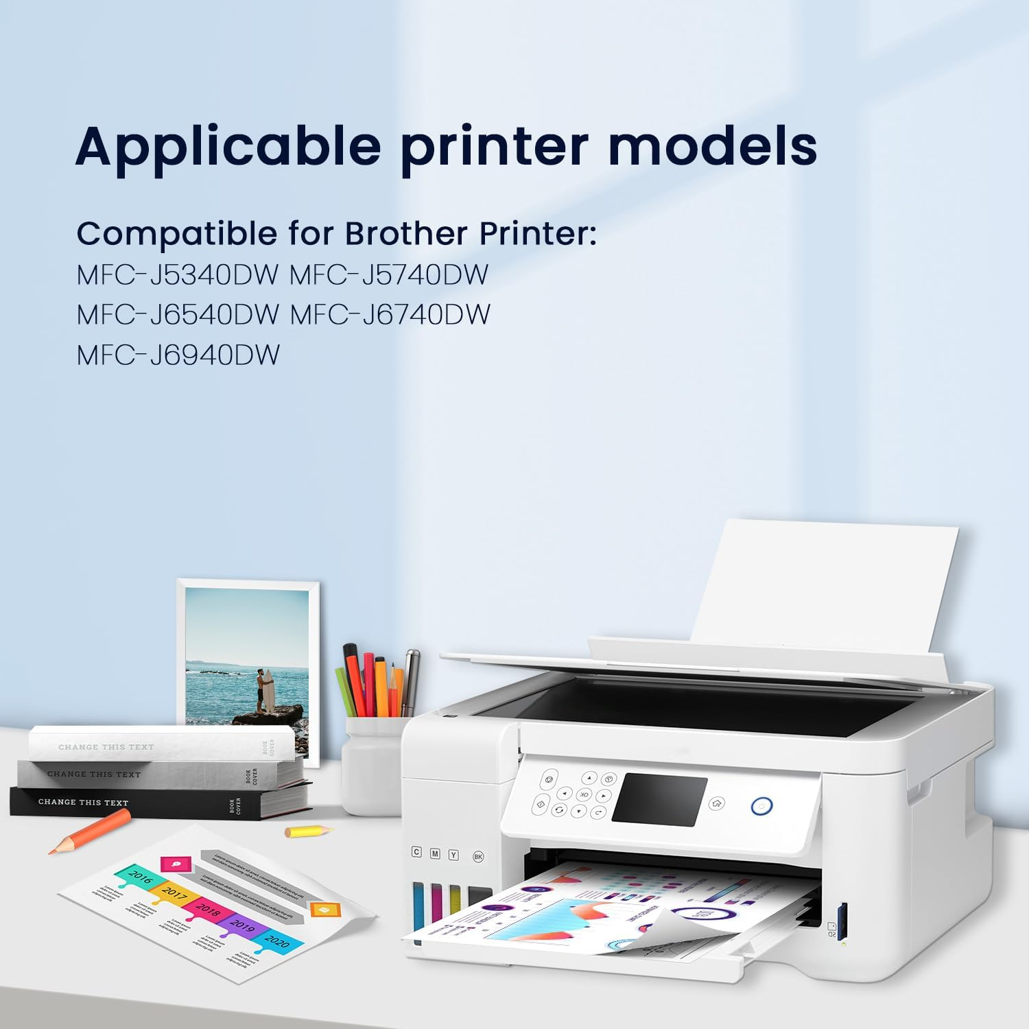 LC432XL Ink Cartridges 3,000 Pages Compatible for Brother LC432XL LC-432 XL for MFC-J5340DW MFC-J5740DW MFC-J6540DW MFC-J6740DW MFC-J6940DW B/C/M/Y,4-Pack (Packaging May Vary) image number 2