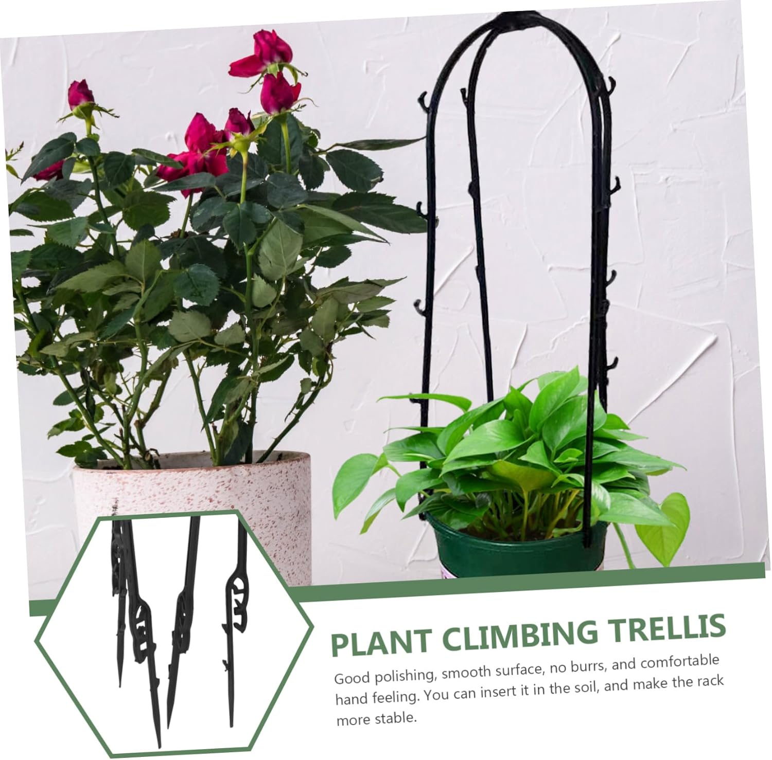 BESPORTBLE 6Pcs Indoor Plant Trellis Plastic Climbing Rack Comfortable Hand Feeling Gardening Plant Accessories image number 4