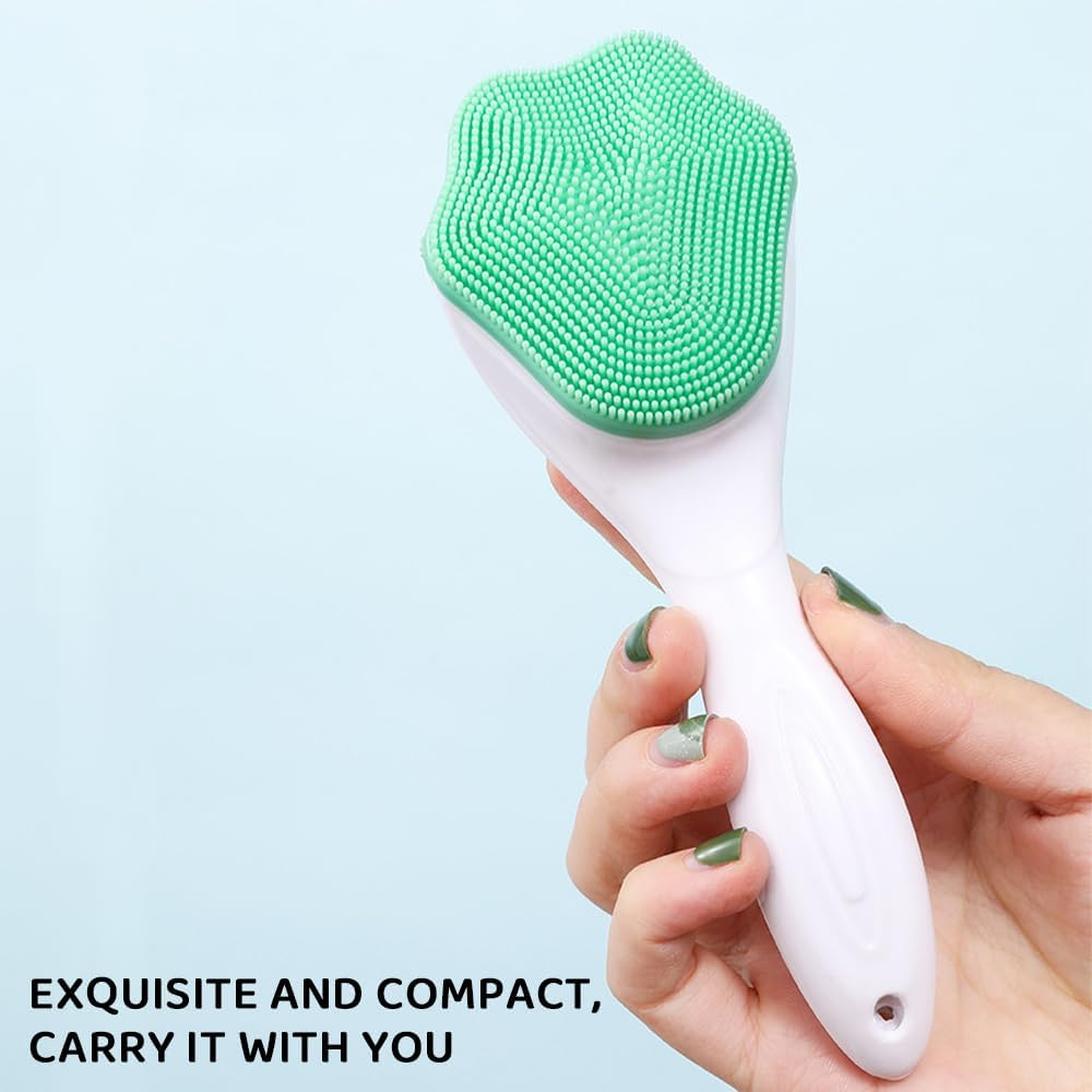 RUTREZOGO 3 Pack Manual Handheld Facial Cleansing Brush, Silicone Face Scrubber with Soft Bristles, Exfoliating Blackhead Remover, Waterproof Face Wash Brush for Skincare and Makeup Residue image number 4