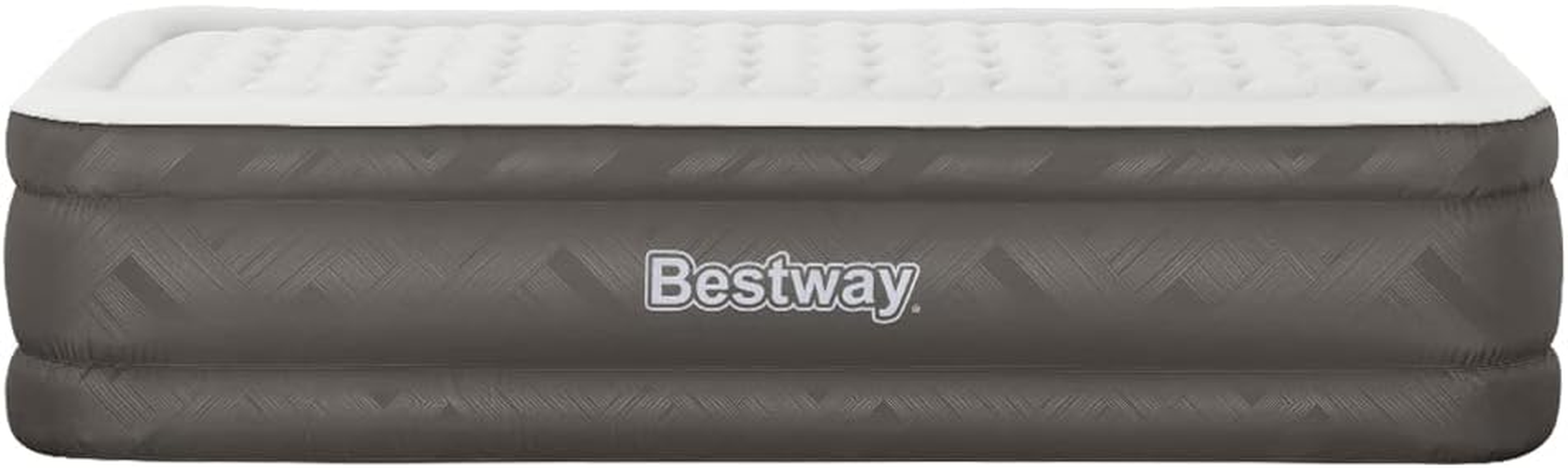 Bestway Single Air Mattress with AC Pump, Camping Inflatable Bed Beds Blow up Sleeping Airbed Indoor Outdoor Hiking Travel Holiday Car Airbeds, Carry Bag Pillow Flocked Surface Black image number 2