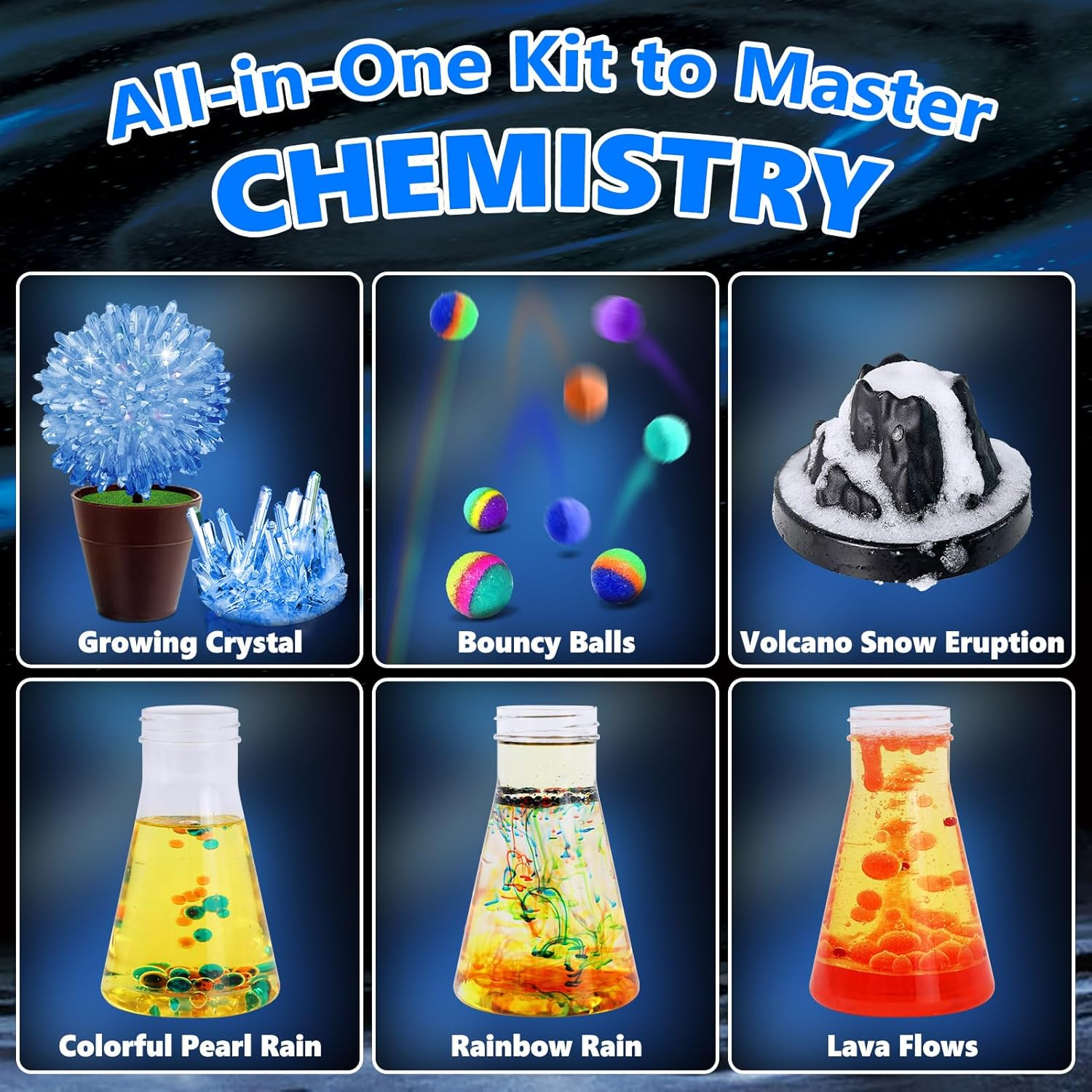 UNGLINGA 250+ Science Experiments Kits for Kids, Boys Girls Toys Birthday Gifts Ideas, Chemistry Set, STEM Activities Educational Project, Volcano,More Scientist Kit image number 2