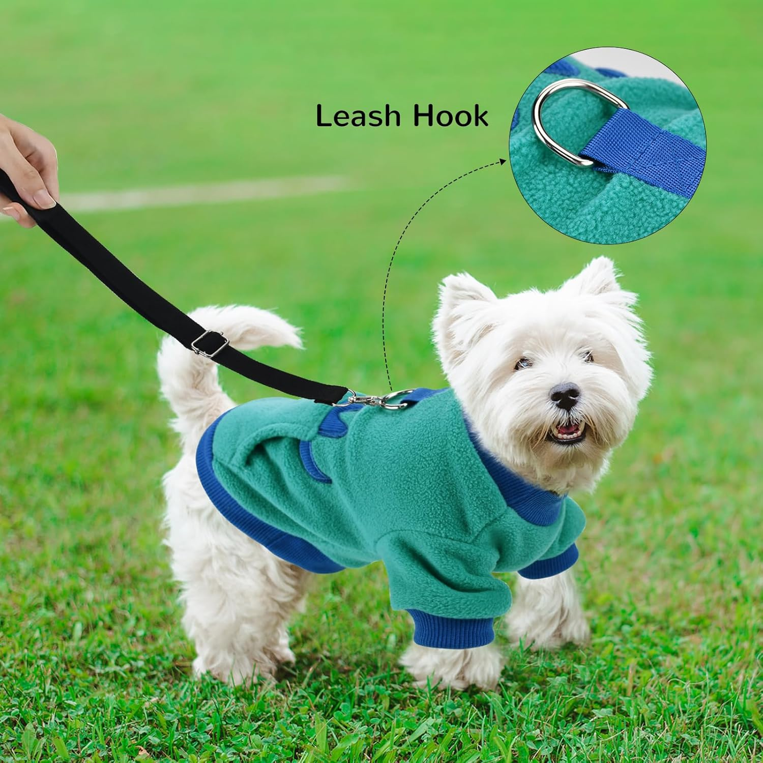 Cooshou Dog Sweater for Puppy Cats Warm Pullover Sweatshirt Cute Dinosaur Pattern Winter Clothes with Pocket for Small Dogs Cats S image number 5