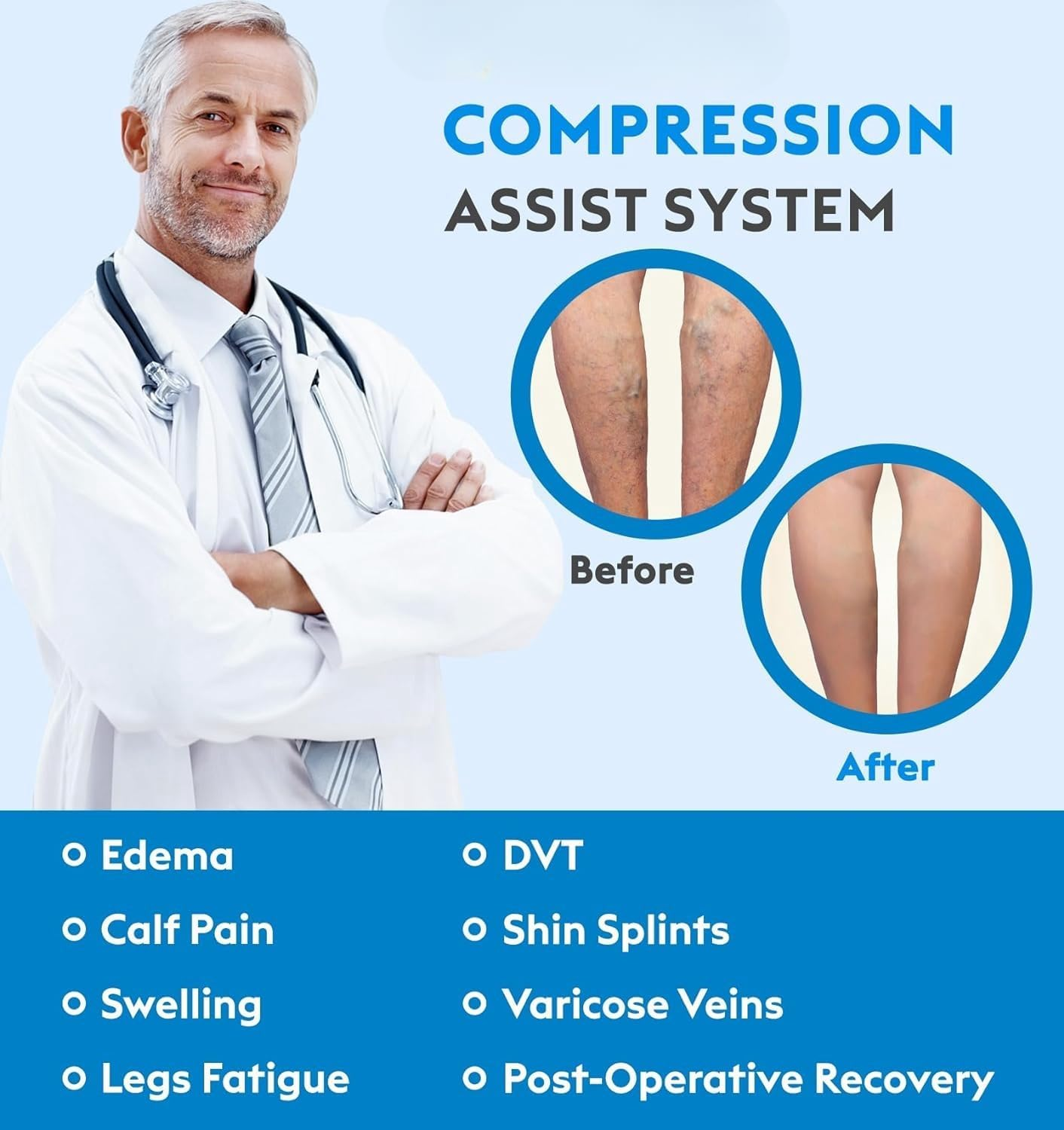 Compression Socks, 20-30Mmhg Best Recovery Performance Graduated Compression Stockings for Men Women. Athletic Sports Socks, Running, Travel, Relieve Swelling, Varicose Veins, Edema, 1 Pair image number 7