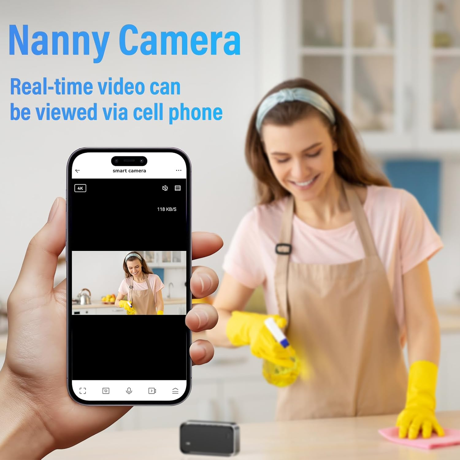 Tccbac 4K HD Hi/Dden S/Py Camera Clock - Wifi Wireless Indoor Security Camera with 150&deg; Wide Angle Lens, Night Vision, Motion Detection, N/Anny Cam for Home/Office Surveillance image number 5