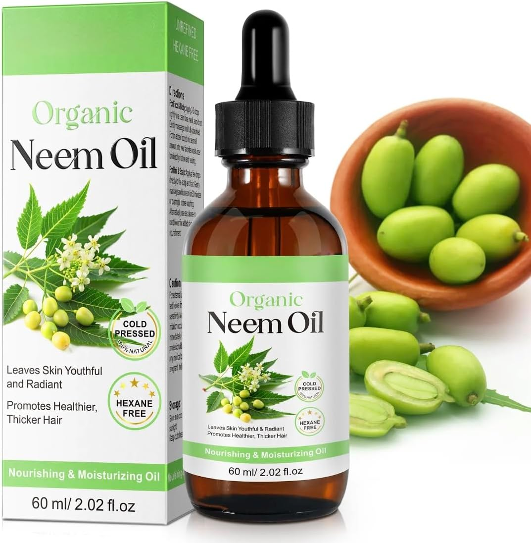 Neem Oil &ndash; Cold-Pressed Botanical Oil for Hair, Scalp & Skin &ndash; Natural, Vegan, Hexane-Free &ndash; 60Ml image number 3