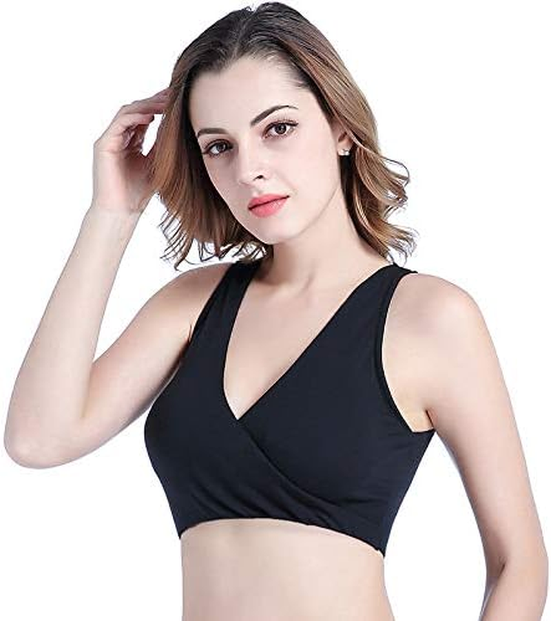 Maternity Nursing Bra, Wireless Cotton Sleep Bralette, Grey image number 2